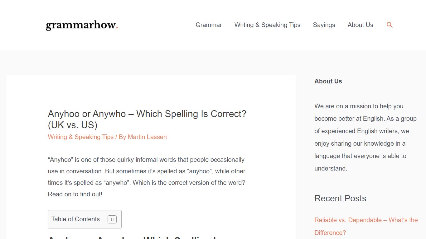 Anyhoo or Anywho - Which Spelling Is Correct? (UK vs. US) - Grammarhow